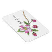 Magnet Flexible Aquarelle Fleur de Pommier Botanique (Côté Droit)