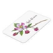 Magnet Flexible Aquarelle Fleur de Pommier Botanique (Côté Gauche)