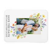 Magnet Flexible Aquarelle Fleur sauvage photo Enregistrer la date (Horizontal)