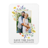 Magnet Flexible Aquarelle Fleur sauvage photo Enregistrer la date (Vertical)