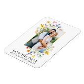 Magnet Flexible Aquarelle Fleur sauvage photo Enregistrer la date (Côté Gauche)