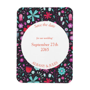 Magnet Flexible Aquarelle florale Turquoise foncé Enregistrer la d