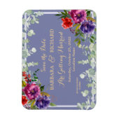 Magnet Flexible Aquarelle florale violet romantique Date de sauveg (Vertical)