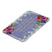 Magnet Flexible Aquarelle florale violet romantique Date de sauveg (Côté Gauche)