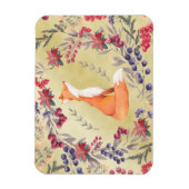 Magnet Flexible Aquarelle Fox Winter Berries Gold (Vertical)