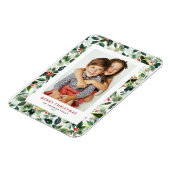 Magnet Flexible Aquarelle hiver verdure Joyeux Noël Photo (Côté Gauche)