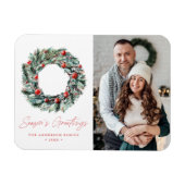 Magnet Flexible Aquarelle Holly Berry & Greenery Photo (Horizontal)