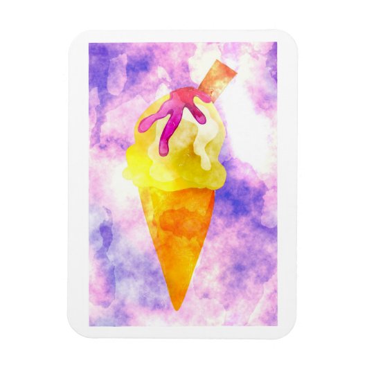 Magnet Flexible Aquarelle Ice Cream Cône (Vertical)
