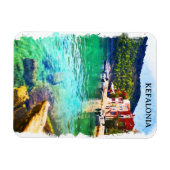Magnet Flexible Aquarelle Kefalonia Grèce Vue côtière (Horizontal)