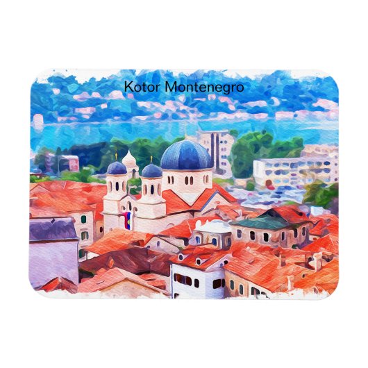 Magnet Flexible Aquarelle Kotor Montenegro (Horizontal)