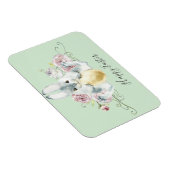 Magnet Flexible Aquarelle Lapin & Fleurs Pâques (Côté Droit)