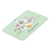 Magnet Flexible Aquarelle Lapin & Fleurs Pâques (Côté Gauche)