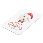 Magnet Flexible Aquarelle Maltese à Santa Hat Joyeux Noël (Côté Gauche)