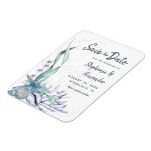 Magnet Flexible Aquarelle moderne Blue Beach Wedding Enregistrer l (Côté Gauche)