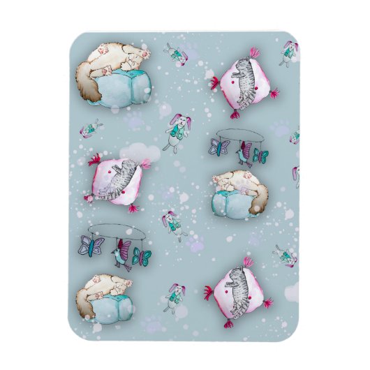 Magnet Flexible Aquarelle motif chatons couchage mignons et leurs (Vertical)