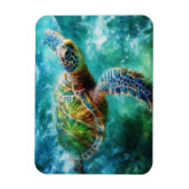 Magnet Flexible Aquarelle Natation Tortue de mer Flexible (Vertical)