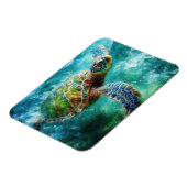 Magnet Flexible Aquarelle Natation Tortue de mer Flexible (Côté Gauche)