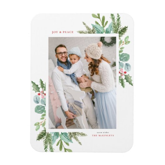 Magnet Flexible Aquarelle Noël Folithe Frame photo de vacances (Vertical)