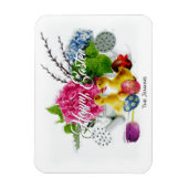 Magnet Flexible Aquarelle OEufs de Pâques, Colliers et fleurs de p (Vertical)