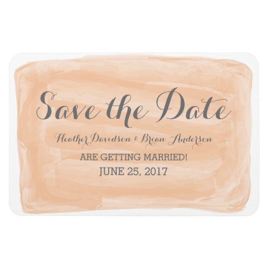 Magnet Flexible Aquarelle orange Enregistrer l'aimant Date (Horizontal)