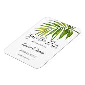 Magnet Flexible Aquarelle Palme tropicale Enregistrer la date Mari (Côté Gauche)