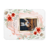 Magnet Flexible Aquarelle Persimmon Floral Photo Enregistrer la da (Horizontal)