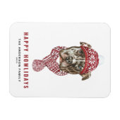 Magnet Flexible Aquarelle Pitbull Noël Joyeux Howlidays (Horizontal)