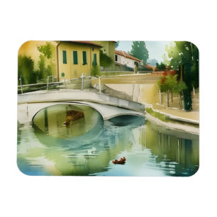 Magnet Flexible Aquarelle Pittoresque du pont Canal