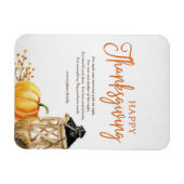 Magnet Flexible Aquarelle Poème de Thanksgiving Citrouille Cornuco (Horizontal)