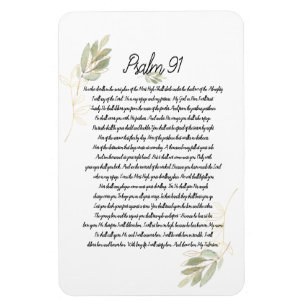 Magnet Flexible Aquarelle Psaume 91 Art Biblique Chrétien