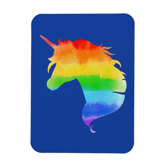 Magnet Flexible Aquarelle Rainbow Unicorn (Vertical)
