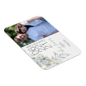 Magnet Flexible Aquarelle Rose bleu clair photo Enregistrer la dat (Côté Droit)