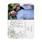 Magnet Flexible Aquarelle Rose bleu clair photo Enregistrer la dat (Vertical)