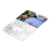 Magnet Flexible Aquarelle Rose bleu clair photo Enregistrer la dat (Côté Gauche)