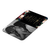 Magnet Flexible Aquarelle rose, bordeaux et fleurs bleu marine M (Côté Gauche)