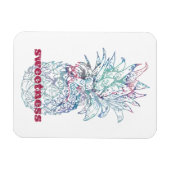 Magnet Flexible Aquarelle rose et bleu doux Ananas (Horizontal)
