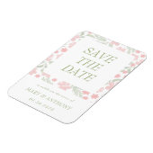 Magnet Flexible Aquarelle rose florale Enregistrer l'aimant de dat (Côté Gauche)