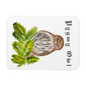 Magnet Flexible Aquarelle Saw Whet Cute Little Owls (Horizontal)