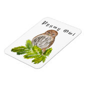 Magnet Flexible Aquarelle Saw Whet Cute Little Owls (Côté Gauche)