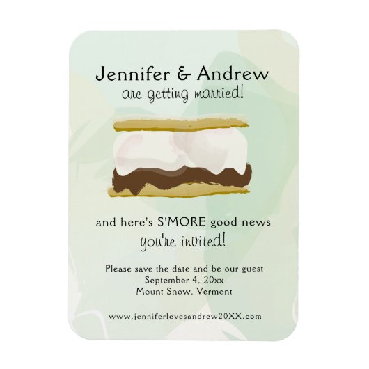 Magnet Flexible Aquarelle S'mores Green Save the Date (Vertical)