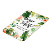 Magnet Flexible Aquarelle Tropical Coral Floral Enregistrer La Dat (Côté Gauche)