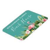 Magnet Flexible Aquarelle Tropical Floral Nom de famille Maison de (Côté Gauche)