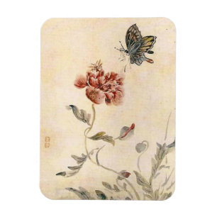 Magnet Flexible Aquarelle vintage d'abeille, de papillon et de