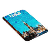 Magnet Flexible Aquarelle Vintage voyage d'Ottawa Canada (Côté Droit)