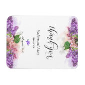 Magnet Flexible Aquarelle violette et rose Merci Lilac Fleurs (Horizontal)