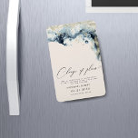 Magnet Flexible Aquarelle Waves Gold Mariage Modifier La Date<br><div class="desc">Cela économise l'aimant de date dispose d'un trait de brosse aquarelle dans des couleurs bleu marine profonde avec des accents d'or imitant des vagues sur la plage qui en fait un choix parfait pour un été ou mariage sur la plage. Il est minimaliste et élégant dans la disposition et les...</div>