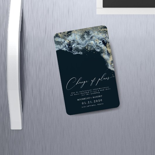 Magnet Flexible Aquarelle Waves Gold Mariage Modifier La Date