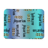 Magnet Flexible Aquarius bleu, signe du Zodiaque. (Horizontal)