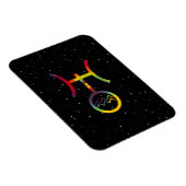 Magnet Flexible Aquarius Uranus Planetary Symbol Starry Tie Dye (Côté Droit)