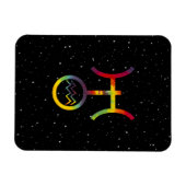 Magnet Flexible Aquarius Uranus Planetary Symbol Starry Tie Dye (Horizontal)